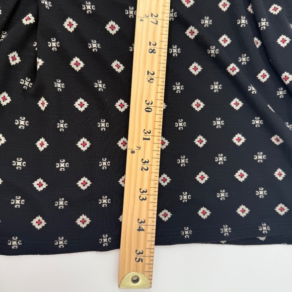 J Jill Dress Women Small Black 3/4 Sleeve Pockets Aztec Geometric Knit Stretch - Picture 10 of 11